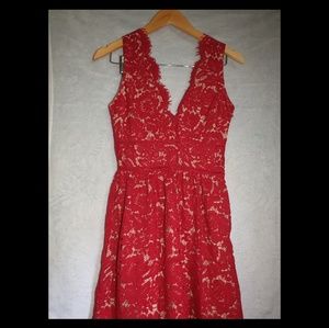 Red lace dress